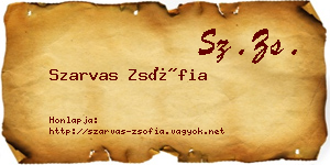 Szarvas Zsófia névjegykártya