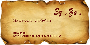 Szarvas Zsófia névjegykártya