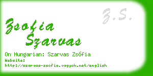 zsofia szarvas business card