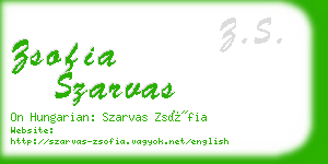 zsofia szarvas business card